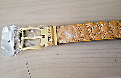 #ad Aristocrat Genuine Leather Belt Yellow NOT Bonded NOT Faux Real Genuine Leather $9.25
