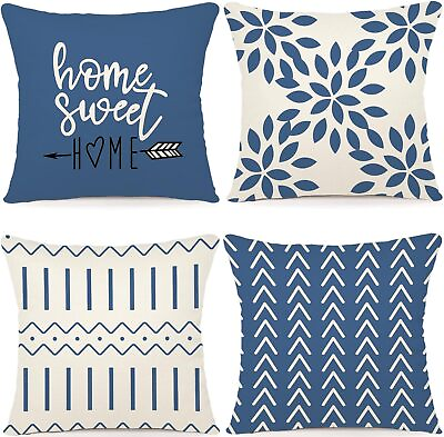 #ad YCOLL Pillow Covers 18x18 Set of 4 Modern Sofa Throw Pillow Cover Decorative $14.09
