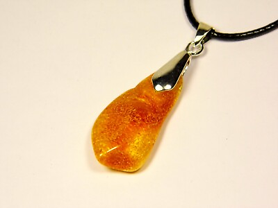 #ad Baltic Amber Pendant Necklace Charm Brown Genuine Stone Natural Gemstone 5050 $5.99