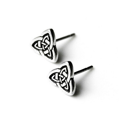#ad Celtic Stud Earrings with Both Comfort Clutch and Ear Nut Back Stoppers QHG1 $7.50