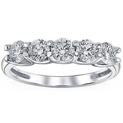 #ad 1Ct T.W. Five Stone Diamond Wedding Ring 14k White or Yellow Gold Lab Grown SI $499.99