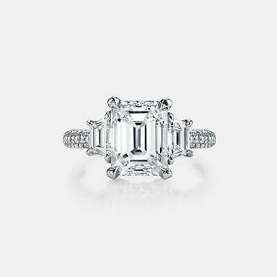 #ad 3ct Simulated Diamond Trilogy Engage Ring with Accent 14k White Gold Plated $59.99