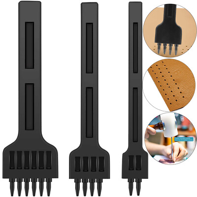 #ad US DIY Leather Crafts Prong Punch Chisel Hole Stitching Tools 4mm 5mm 6mm $18.79