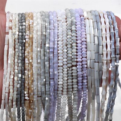 #ad Natural Heishi Shell Rondelle Bamboo Tube Round Loose Beads for Jewelry Making $3.39