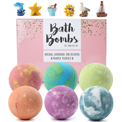 #ad Bath Bombs Gift Set Bath Gift with Toys Inside for Mom Her Girlfriend Kids 6pcs $12.34