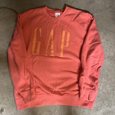 #ad GAP Women Xl Sweatshirt Pullover Neon Orange $9.00