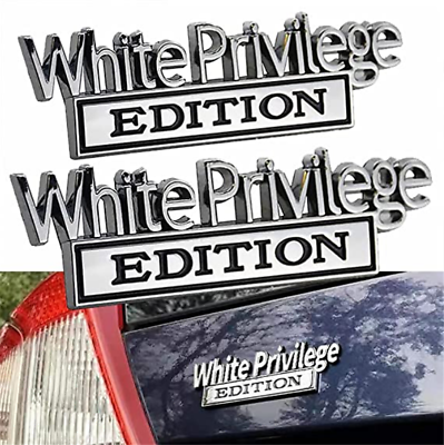 #ad 2Pcs Metal White Privilege Edition Car Truck Emblem Badge 3D Sticker Decal New $15.99