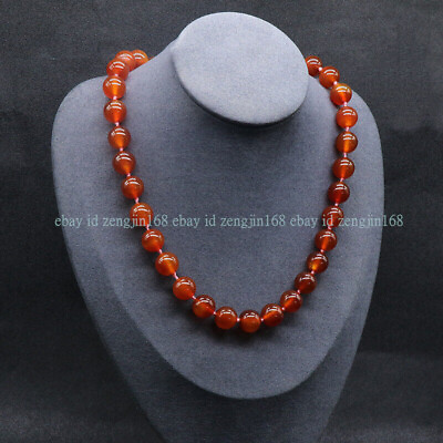 #ad Charming 8mm Genuine Natural Red Agate Onyx Round Beads Gemstone Necklace 14 54quot; $12.99