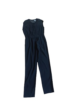 #ad Nanette Lepore Womens Sleeveless Black Jumpsuit Side Pockets Stretchy Size 8 $29.99