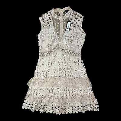 #ad Romeo amp; Juliet Couture NWT Crochet Mesh Mini Dress Dusty Pink Size M $96.00