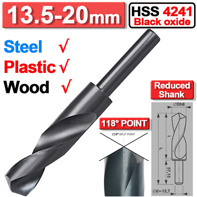 #ad 13.5 20mm Reduced Twist Shank Drill Bit HHS Steel Metal Work For Wood Plastic US $9.87
