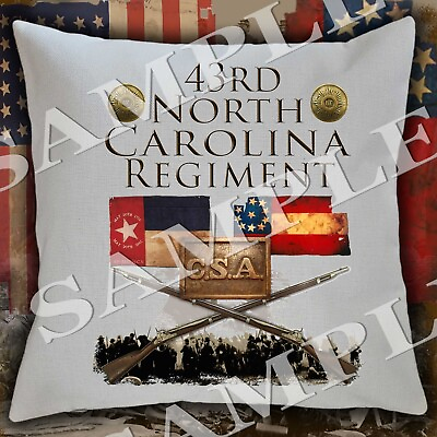 #ad 43rd North Carolina Regiment American Civil War themed pillow sham covering $19.99