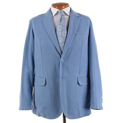 #ad Borelio NWT Cotton Slack Jacket Sport Coat Size 58 48 US In Light Blue $404.99