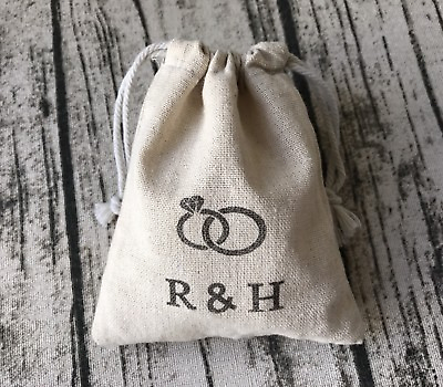 #ad 30x Vintage Wedding Favour Bags Personalised Wedding Gift Bags Linen Favours Bag AU $59.95