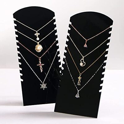 2 Pcs Set Acrylic Necklace Display Stands for Shows $17.84