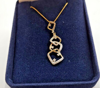 #ad 14k gold diamond pendant with 14k chain. 1 2 carat t.w. $499.97