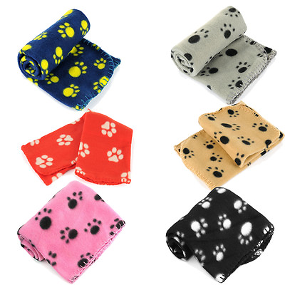Lots Paw Print Soft Handcrafted Warm Pet Puppy Dog Cat Fleece Blanket Mat Cover $5.99