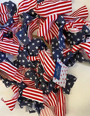 #ad 6 ft. July 4th Patriotic flag themed cloth garland banner holiday party decor $10.99