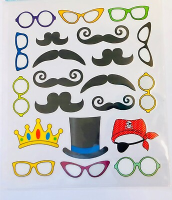 #ad Mustaches Glasses MYO Stickers Papercraft Journal Scrapbook Planner Teacher $2.25