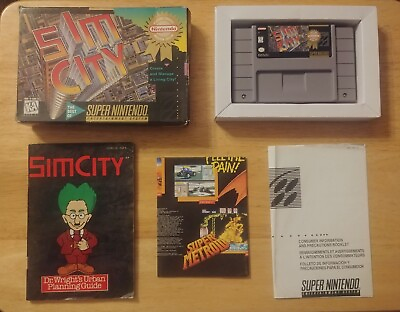 #ad SimCity Super Nintendo 1991 CIB. Best Of Edition. Tested Works. $80.00