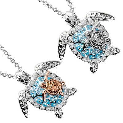 #ad Lovely Crystal Turtle Pendant Necklace Sweater Chain for Girl Women Jewelry Gift C $3.55