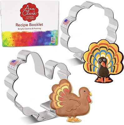 #ad Thanksgiving Turkey Cookie Cutters 2 Pc.Set Made in USA by Ann Clark Turkey Fr $17.49