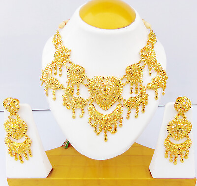 Indian Necklace Fashion Gold Plated Wedding Bridal Women Jewelry Bollywood Set $26.50