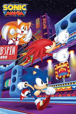 #ad SONIC MANIA VIDEO GAME POSTER 24x36 161068 $12.50