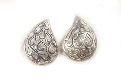 #ad 925 Sterling Silver Swirl Teardrop Post Earrings $25.00