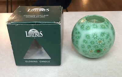 #ad Lifelines Glowing Candle Green Lady Bug Handmade New $34.66