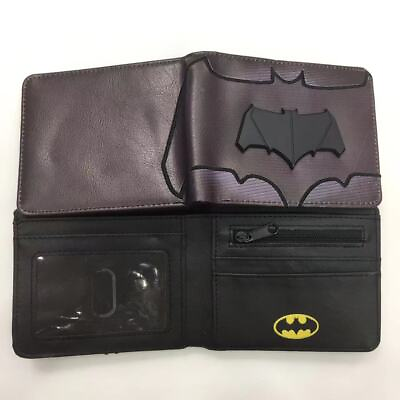 #ad DC BATMAN LOGO Anime Wallet Leather PU Bifold Wallet Coin Money Cilp $9.73