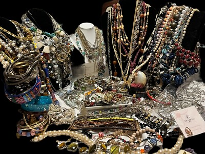 #ad Bulk Lot Fashion Vintage Jewelry Necklaces Bracelets Earrings Some Signed Bulk37 $199.99