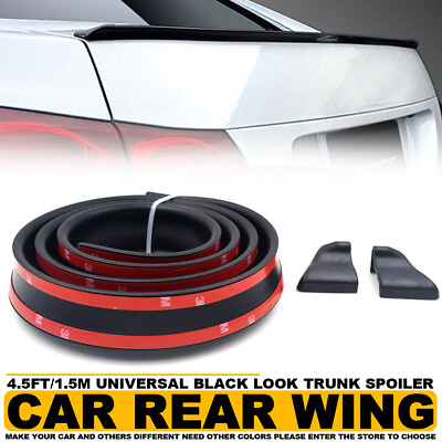 #ad 1.5M Universal Car Rear Roof Trunk Spoiler Wing Lip Sticker Black Soft Rubber $44.43