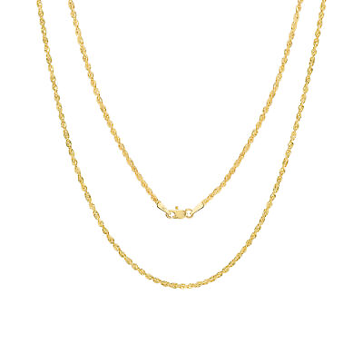 #ad Real 14K Yellow Gold 2mm Italian Rope Chain Pendant Necklace Mens Women 16quot; 30quot; $117.98