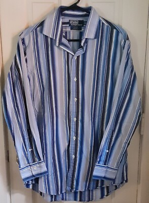 #ad Polo Ralph Lauren Blue Striped Men#x27;s Casual Shirt 16.5 32 33 L S Button Down $28.99