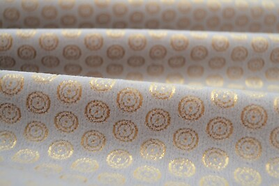 #ad Gold Taupe Upholstery Geometric Circle Velvet Fabric by Yard $45.00