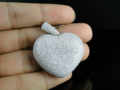 #ad Stunning White Round Cut White Stone with Heart Design Bright Polish Women#x27;s $299.00