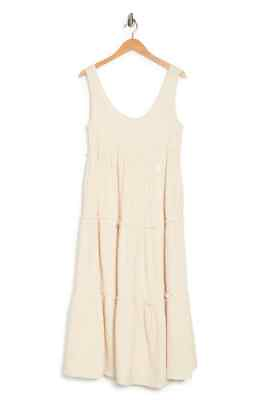 #ad Stitchdrop Santorini Crinkle Gauze Tiered Maxi Dress Nude SzM RM1217 MSRP $49.99 $14.98