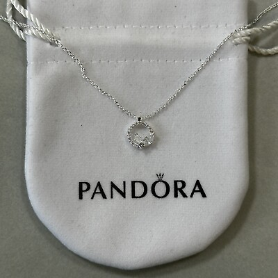 #ad #ad PANDORA Necklace Herbarium Circle amp; Cluster Silver 24cm FREE amp; FAST SHIPPING GBP 24.00