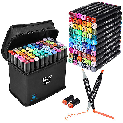 #ad SPACE Dual Tip Art Marker 60 Colour With Carrying Case For Sketching Pack of 60 $47.69