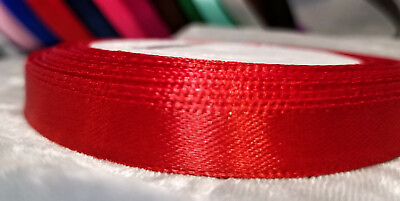 #ad 1 Yard 3 8quot; 9mm Satin ribbon by the yard choose your color $2.56