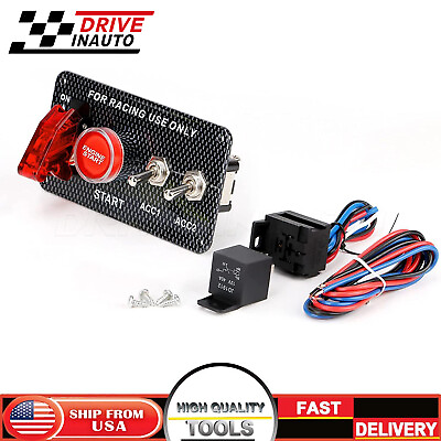 #ad 12V Ignition Switch Panelamp;Racing Car Marine Toggle Switches 4 in 1 w Relay $23.89