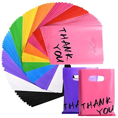#ad 100pcs Merchandise Thank You Bags Shopping Plastic Bag Gift Retail Candy Thick $14.21