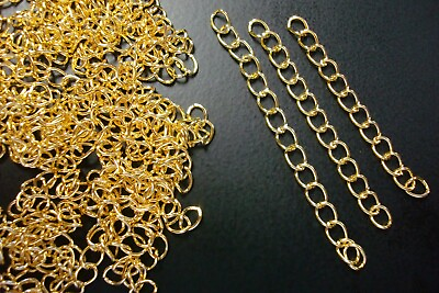 100 Necklace Extenders Gold plated 2quot; twist cable link 5mm 14ft CH101 $2.95