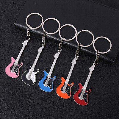 #ad Key Chain Guitar Keychain Key Ring Guitar Pendant Musical Instrument Gift $0.99