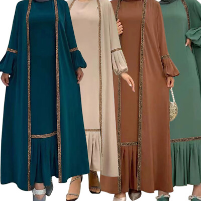#ad Ramadan Abaya Dubai Long Maxi Dress Muslim Women Kaftan Loose Caftan Gown $34.73
