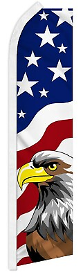 #ad USA Eagle Advertising 2.5#x27;x11.5#x27; Super Knit Poly Swooper Super Flag Banner $19.88