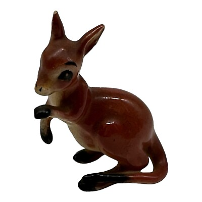 #ad Vintage Mini Miniature Kangaroo Figurine Japan 2.5quot; Tall So Cute $7.46