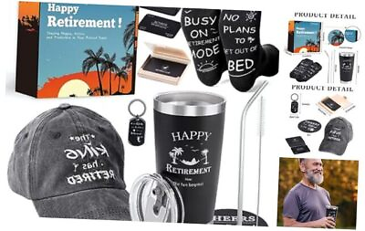 #ad #ad 7 PCS Retirement Gifts for Men Retirement Gift With Insulated Tumbler Black $29.03