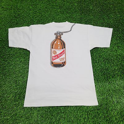 #ad Vintage 90s Funny Red Stripe Jamaican Lager Beer Shirt M Short 20x27 XL Scuba $78.77